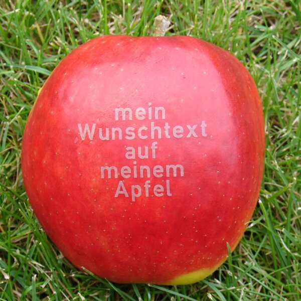 Roter Apfel mit Namen ohne Einzelverpackung