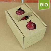 Box mit 2 roten Bio-Äpfeln / APPLE PRESENT BOX / Gesund Herzapfel