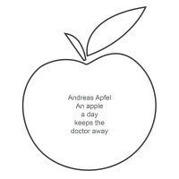 Apfel Wunschtext -  Branding 5 Zeilen je 15 Zeichen