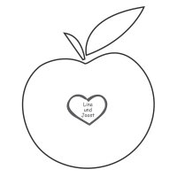 Apfel Herz mit 2 Freizeile je Freizeile 8 Zeichen