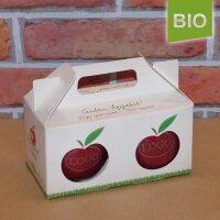 Box mit 2 roten Bio-Äpfeln / Herzapfelhof Box /...