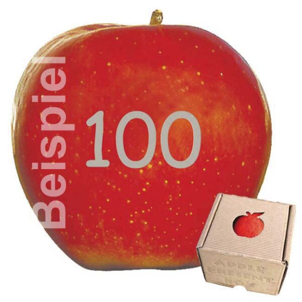 Apfel mit Branding Zahl dreistellig