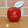 LOGO-Apfel / rot BIO / mini / Blatt indiv. Druck farbig