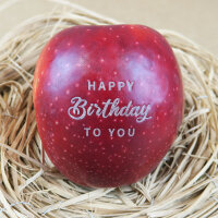 Happy Birthday - Apfel mit Branding