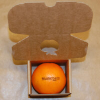 LOGO-Orange in kleiner brauner Box