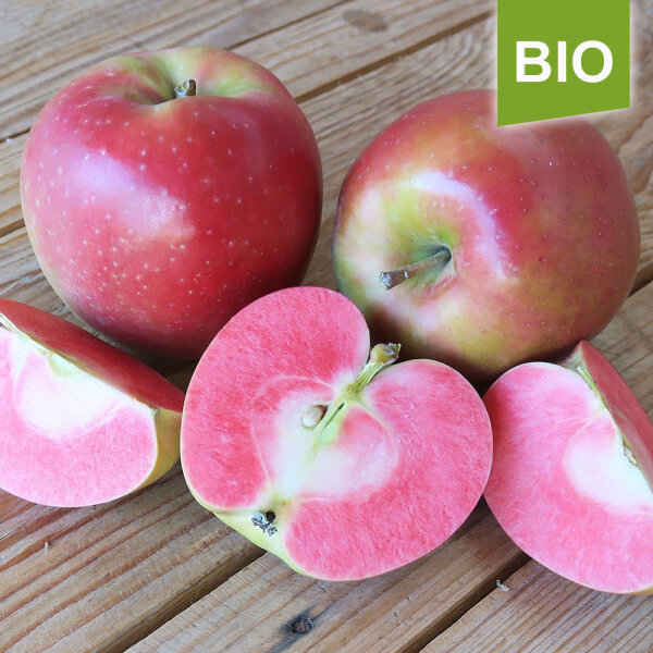 Rotfleischiger Bio-Apfel