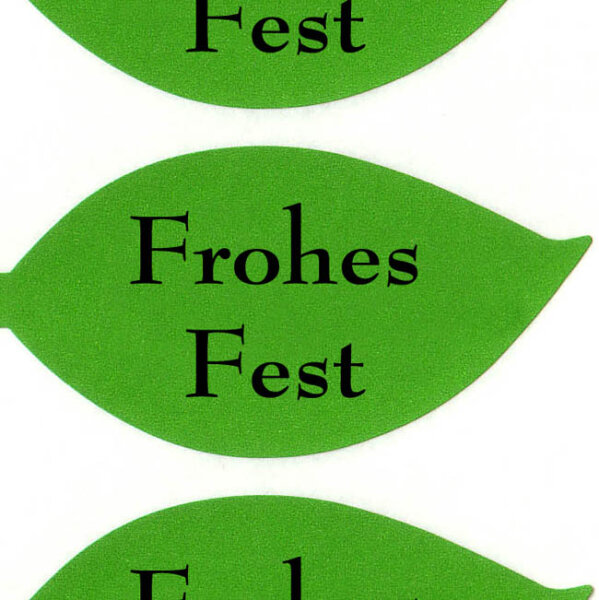 grünes Blatt "Frohes Fest"