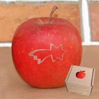 Apfel mit Branding Sternschnuppe