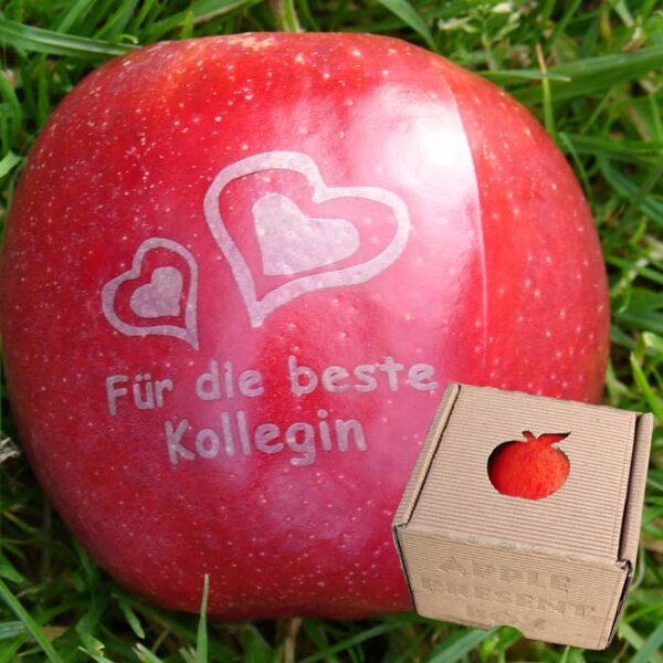 Apfel mit Branding Für die beste Kollegin