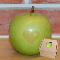 Apfel mit Branding Herz grün|truncate:60