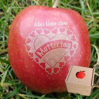 Apfel mit Branding Alles Liebe zum Muttertag