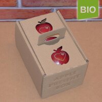 Box mit 2 roten Bio-Äpfeln / APPLE PRESENT BOX /...