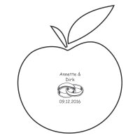 Apfel zwei fili. Ringe mit 2 Freizeilen u Datum m