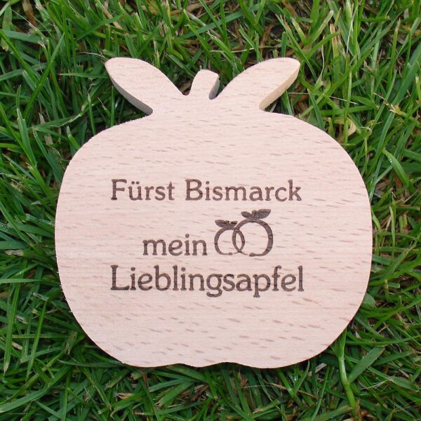 Fürst Bismarck mein Lieblingsapfel, dekorativer Holzapfel